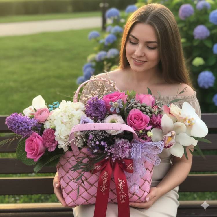 Букет с гиацинтами "Розовая нежность" Букет с гиацинтами "Розовая нежность"