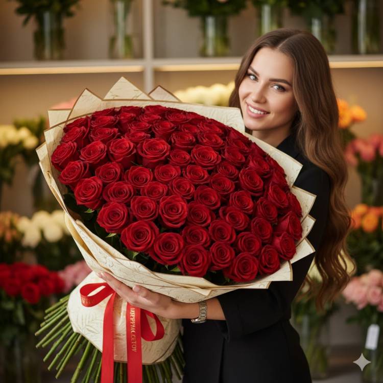 Букет из 101 розы (60см) Букет из 101 розы (60см)