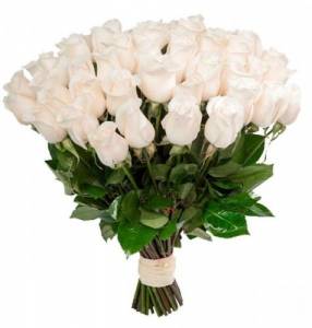 Букет из 31 белых роз 100 см