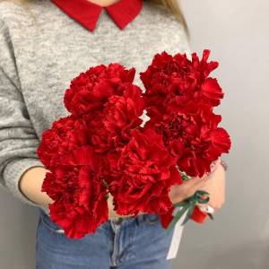 Монобукет из красных гвоздик