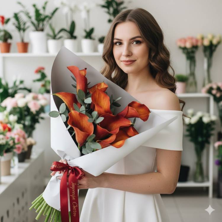 Букет из калл "Утонченная нежность" Букет из калл "Утонченная нежность"