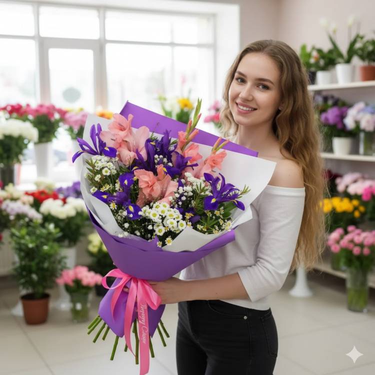 Букет с гладиолусом "Восторг" Букет с гладиолусом "Восторг"