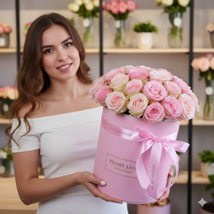 25 роз Эсперанса в шляпной коробке Эквадор 25 роз Эсперанса в шляпной коробке Эквадор