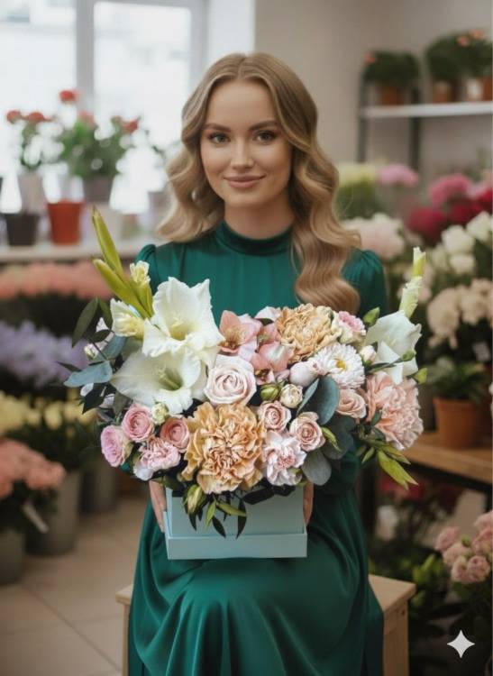 Букет с гладиолусами "Летнее настроение" Букет с гладиолусами "Летнее настроение"