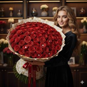 Букет из 101 роз "Роскошный подарок"