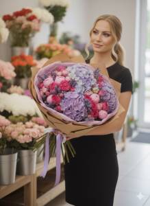 Букет "Розово-лазурный"