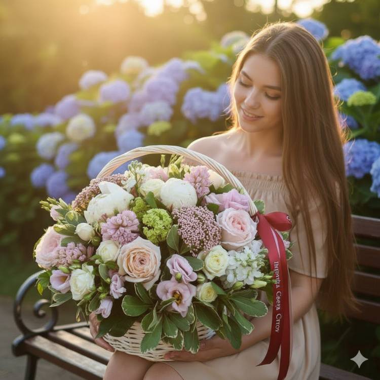 Букет с гиацинтами "Счастье" Букет с гиацинтами "Счастье"