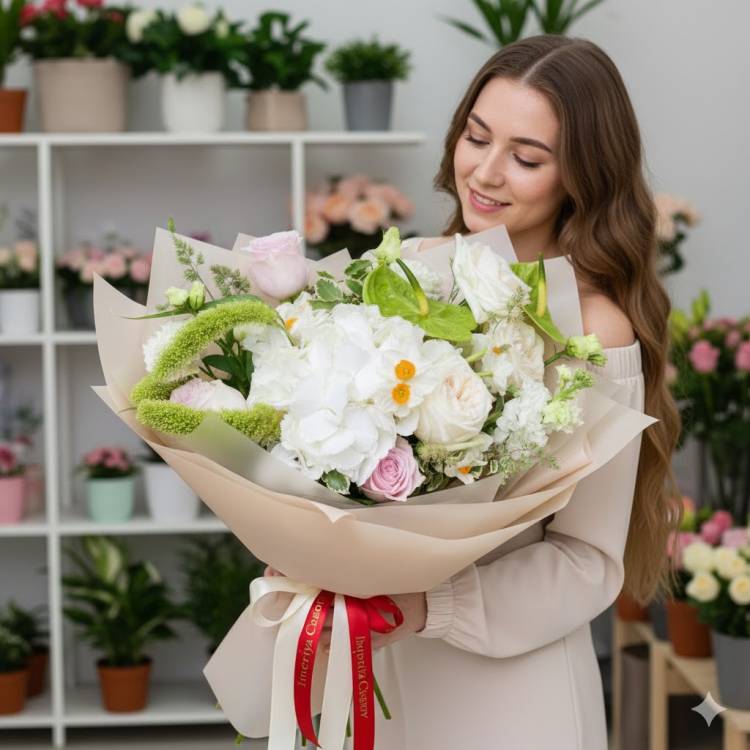 Букет с нарциссами "Свежесть" Букет с нарциссами "Свежесть"